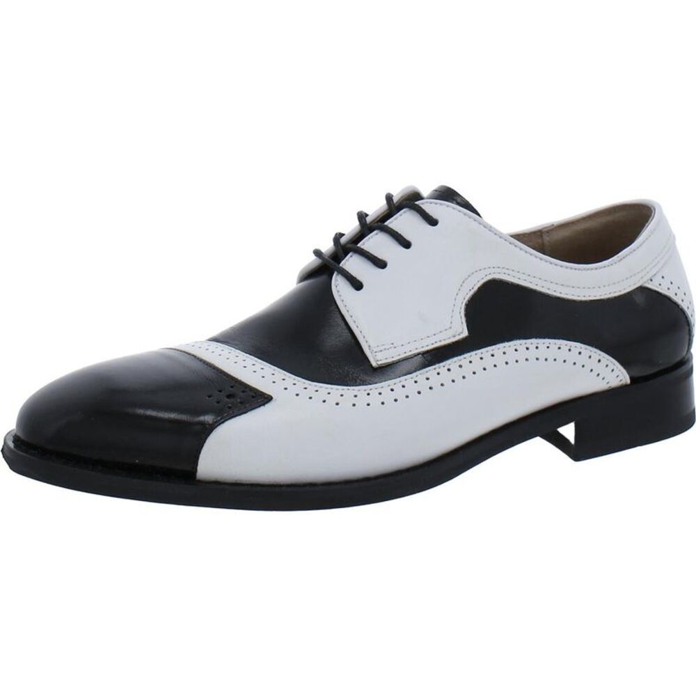 Stacy Adams Mens Paxton B/W Patent Leather Ankle Dress Shoes Shoes Used
